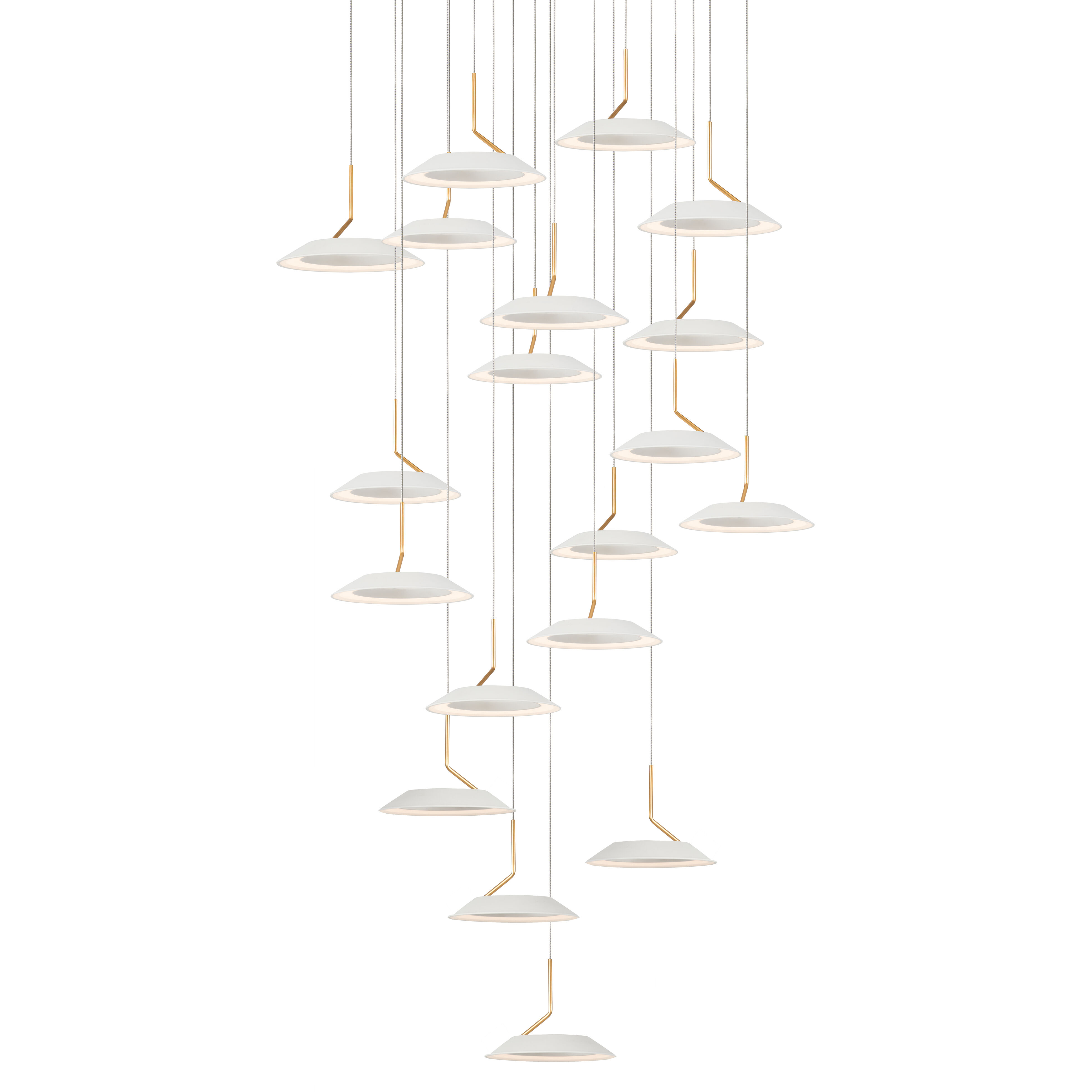 Royyo LED 22 inch Matte white with gold Pendant Ceiling Light